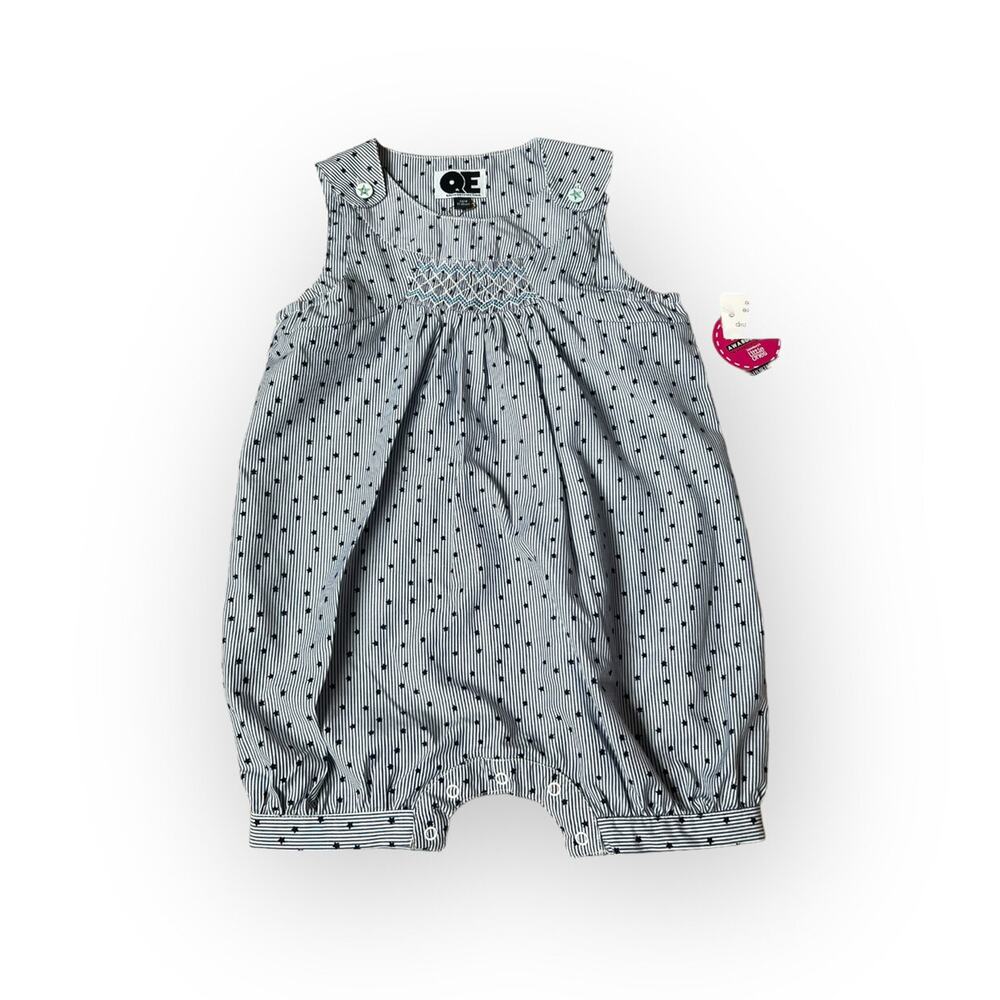 Question Everything QE New Stars And Stripes Smocked Cotton Romper